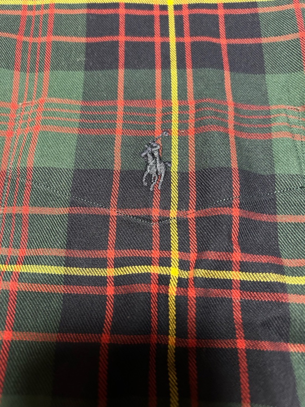 Ralph Lauren Green, Red & Yellow Plaid Button-Down Shirt - Picture 2 of 5